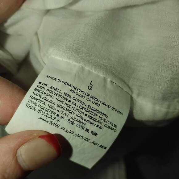 Old Navy Womens Sleeveless Sundress Smocked Back Size L White Vacation Cruise - Picture 4 of 16